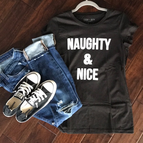 Naughty & Nice graphic tee ❤️💚 - Picture 2 of 4